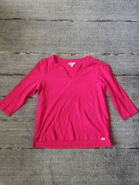 Orvis Bright Pink V-Neck Shirt